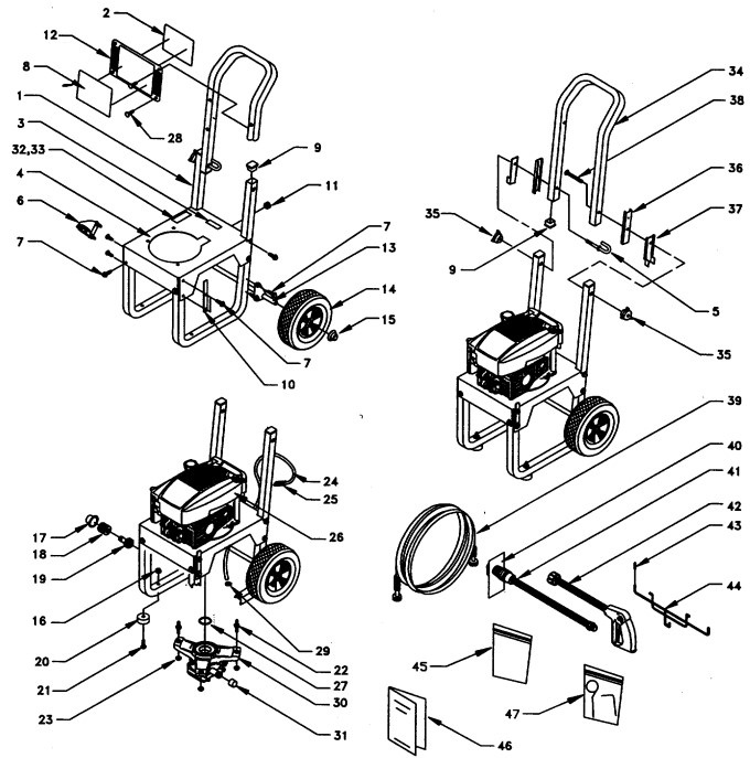 GENERAC 1050 parts breakdown